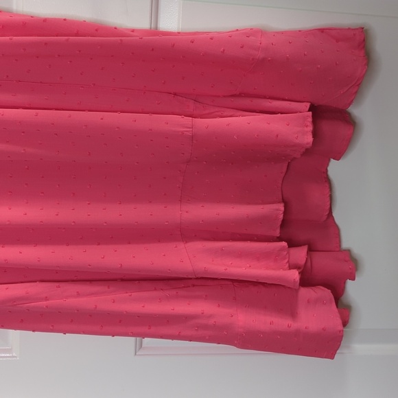 Torrid Barbiecore Faux Wrap Swiss Dot Midi Dress Honeysuckle Pink 2X - Picture 8 of 14